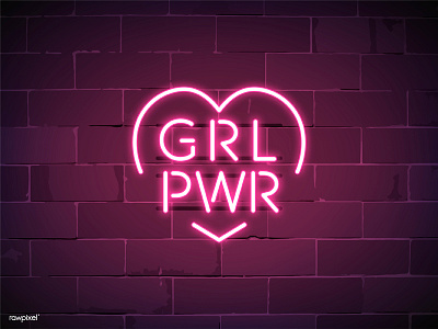 ' Girl Power ' Neon Sign girl girl power graphic neon sign vector