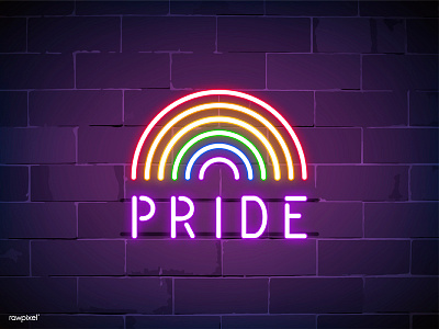 ' Pride ' Neon Sign graphic lgbt lgbtq neon pride sign vector