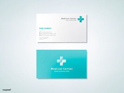 Medical Center Namecard branding design flat graphic logo medical minimal namecard vector