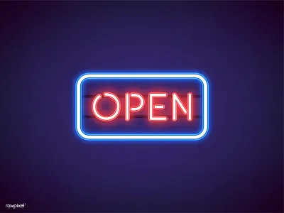 ' Open ' Neon Sign graphic neon open sign store vector