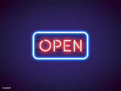 ' Open ' Neon Sign graphic neon open sign store vector