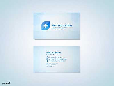 Medical Center Namecard branding design flat graphic logo medical minimal namecard vector