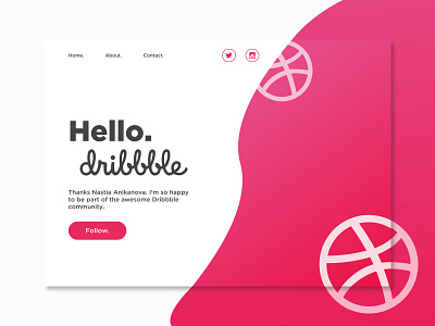 Hello Dribbble! first shot hello dribbble hero landing page