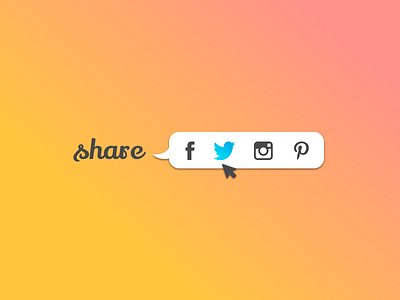 Daily UI #010 app dailyui facebook instagram pinterest share button social social buttons twitter uidesign uxdesign