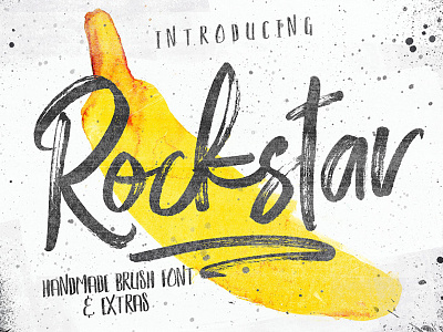 ROCKSTAR - FREE FONT DUO & PHOTOSHOP BRUSH SET brush font brush set font duo free free brush free brush font free font freebie script font swashes textured font type