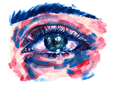 Eye acrylic painting acrylics brush strokes cool colors drawing experiment eye illustration illustration art painting traditional art traditional illustration visual art warm colors