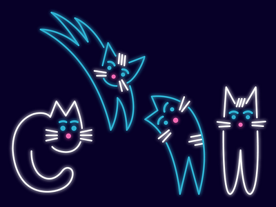 UseiIt Tbilisi cats illustration neon