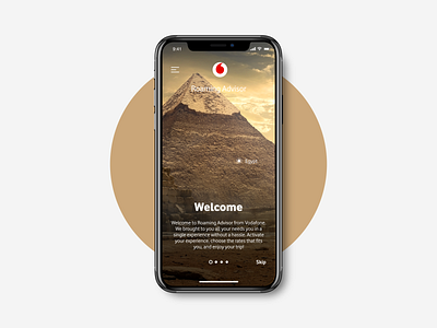 Vodafone Roaming Advisor (On boarding) adventure appdesign experiencedesign holiday interaction design iphonex onboarding onboarding screen onboarding ui travel tutorial ui uidesign ux uxdesign vodafone world