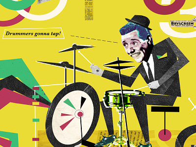 Drummers gonna tap! collage design drummer flat illustration jazz reid miles retro
