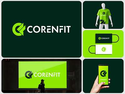 Coren Fit Fitness Center 'CF' Letter Branding Design branding care creative design fit fitness graphic design gym health logo logo designs logos logotype modern logo modernlogo vector yoga