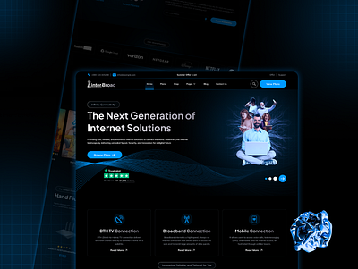 InterBroad - ISP Company Website dark design dark ui design digital agency website digital marketing website hosting company website interbroad website internet company isp company website landing page mordern ui design ui design ux design website website ui design