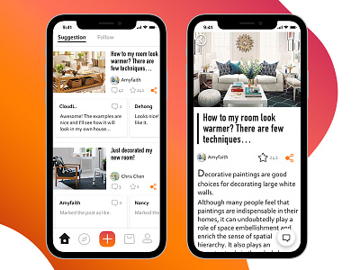 House Decoration Society Mobile App Homepage/Detail Page interaction design iphone 10 mobile app ui ux