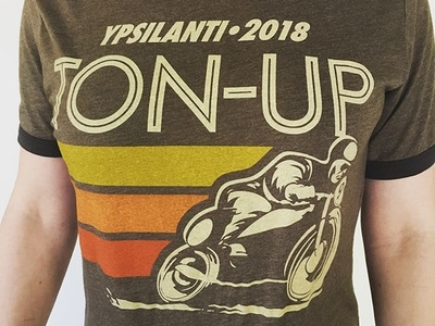 Ton Up 2018 logo motocycle retro screen print ton up