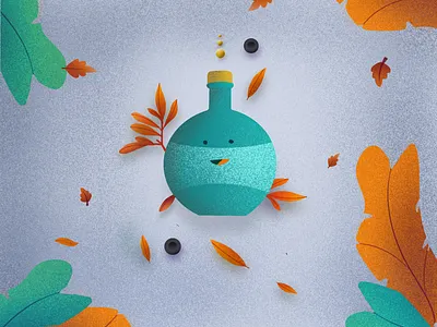 Olive oil bottle bottle colours creativity drop illustration ipad leaf leaves oil olive oil procreate smile textures top