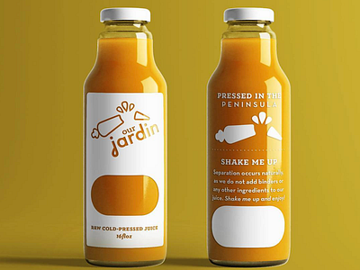 Our Jardin bottom branding juice logo mock up