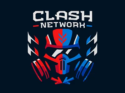 Clash Network arena artwork badge clash esport esport artwork esport mascot esports logo fps gaming gas mask logo mascot mascot logo military pvp sport logo sportslogo twitch vector