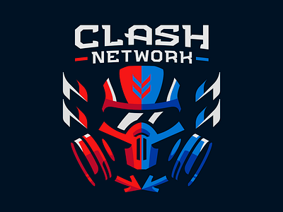 Clash Network arena artwork badge clash esport esport artwork esport mascot esports logo fps gaming gas mask logo mascot mascot logo military pvp sport logo sportslogo twitch vector