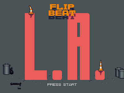 WHOOP THIS Arcade - LA Title Screen 16 bit 8 bit 80s 90s game center illustration logo pixel art retro skate ui