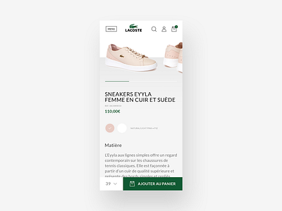Redesign Lacoste website mobile addtocart design mobile ui ui design ui designer uidesign ux uxdesign website