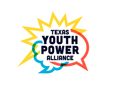 Texas Youth Power Alliance action bubbles branded branding branding design logo logos multiply overlay speech bubbles texas texas youth power alliance