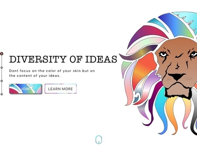 Diversity Of Ideas colorful diversity homepage idea lion ui web