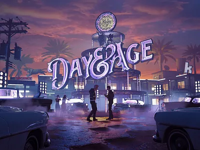 The Killers - Day & Age 3d cinema 4d cinema4d illustration logo neon photoshop the killers typography