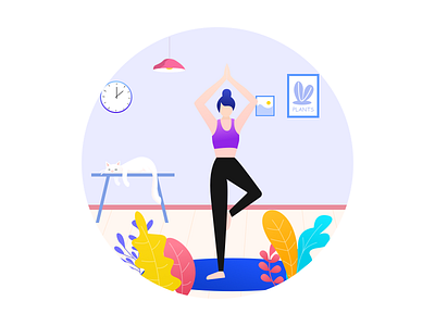 Yoga girl illustration sketch
