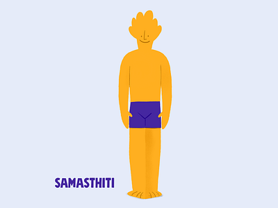 Samasthiti asana book illustration character children book illustration illustrated journal monosbicho yellow yoga yoga illustrated yogi