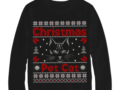 Ugly Christmas Pet cat sweater design branding design dribble invite logo memorial day patriotic shirt typography vector