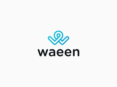 Waeen Logo app clear communication connection golden ratio golden section kid location logo pin space tracking w