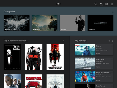 Media Recommendation App recommendation ui