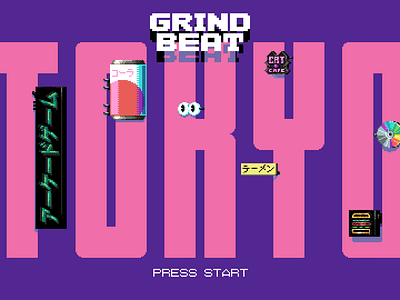 WHOOP THIS Arcade - Tokyo Title Screen 16 bit 8 bit 80s 90s illustration logo pixel art ui