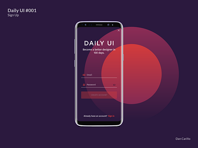 Daily UI #001: Sign Up 001 app dailyui dailyui 001 design sign up ui