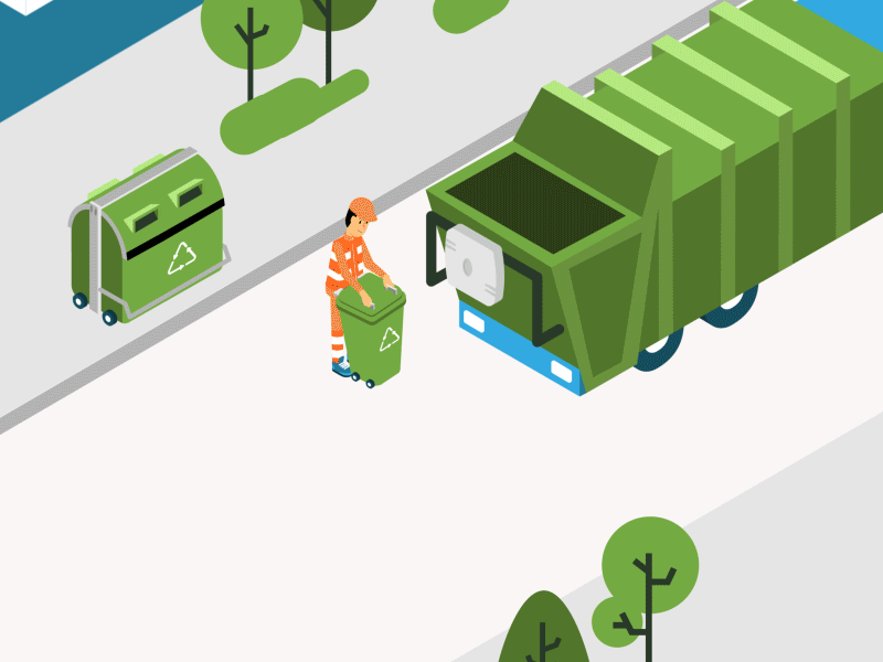 Waste Management Solutions animation animation 2d animation after effects animation design animation gif character animation illustrator isometric design motion animation motion graphics smart city