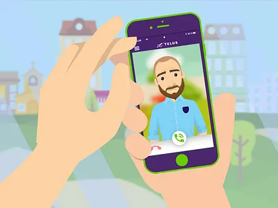 Utilizing an app tutorial animation flat illustration vector