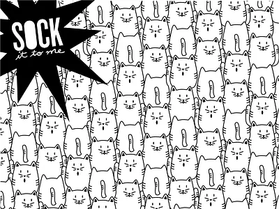 Sock it to me - socks can be made out of cats animals art black white cats compeption contest design flat graphic icon illustration illustrator kawaii minimal pattern simple socks ui vector