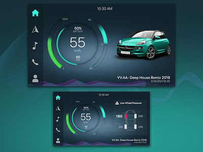 Concept HMI app bargraph car dark dashboard hmi infotainment music ui ui ux ux