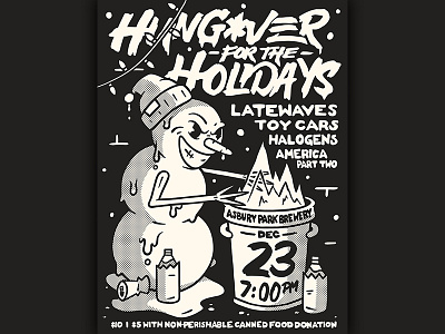 Holiday Gig Poster apple applepencil art band cartoon character christmas design gig poster holiday illustration ipadpro procreate retro show snowman winter