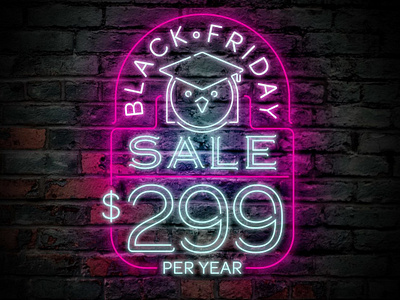 Black Friday at Linux Academy brick lettering neon photoshop sale