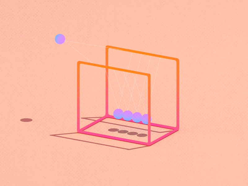 Newton's cradle 2d animation flat illustration newtoncradle swing