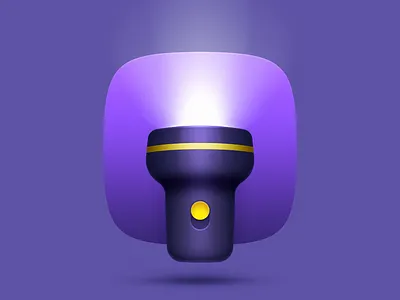 Flashlight icon concept android flashlight flat design flat 2.0 flat 3d icon light material skeumorphism skeuomorph skeuomorphic