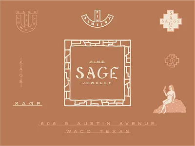 Sage Fine Jewelry branding hand drawn illustration lettering logo logotype script typography vintage