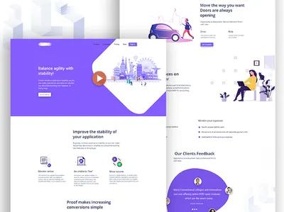 Landing page for Easy Ride !! e commerce full design hader exploration illustration landing design landing page logo design typography ui user analysis user interface user interface design