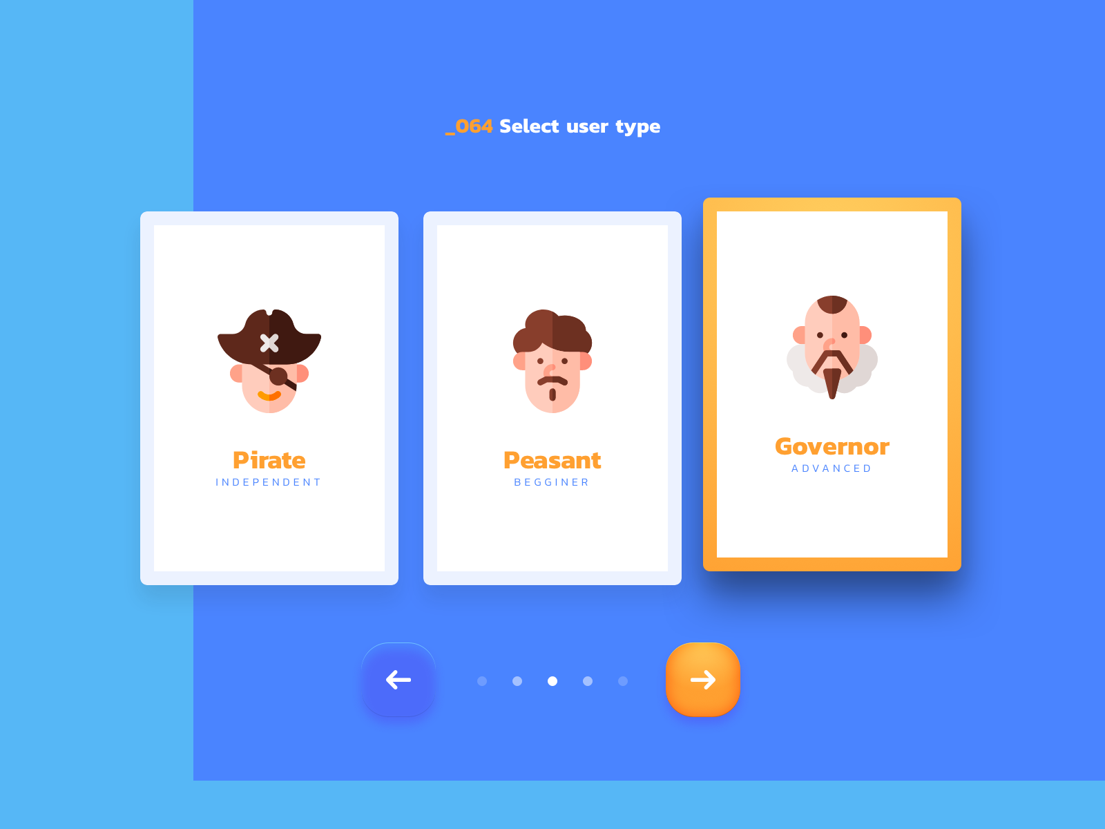 Example of Daily UI #064 - Select User Type