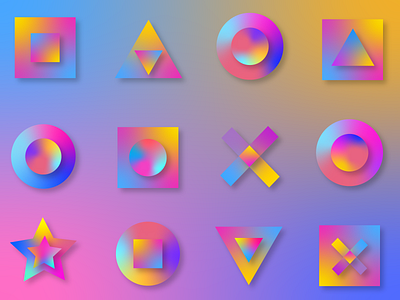 Free Form Gradients adobe illustrator design geometric art gradient gradient color shapes vibrant