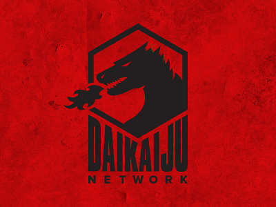 Daikaiju Network brand identity illustrator kaiju logo podcast typography vector