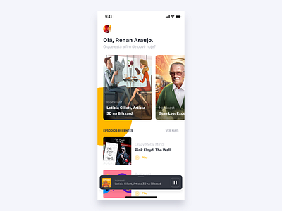 Podcast App - Home app design home homepage invision invisionstudio iphone x mobile player podcast podcasts ui ui ux ui design ux ux design