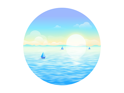 The sea at dawn illustrations
