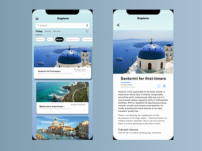 Explore app blue design entertainment iphone iphonex symple ui uidesign