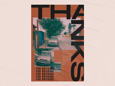 THANKS. car disruption geometric gunshot linear mexico poster sans serif typography